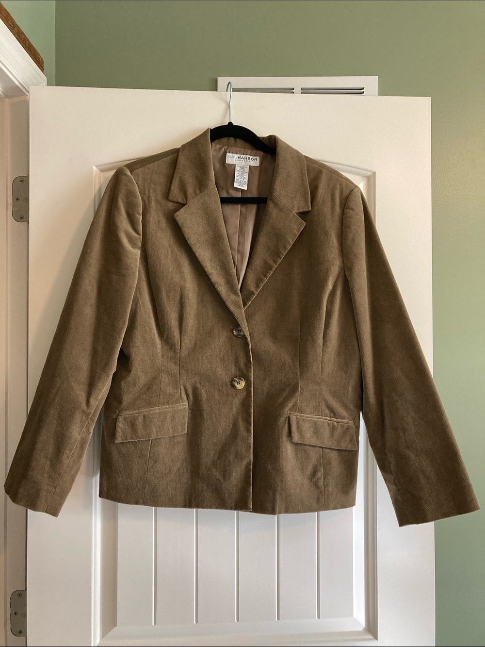 Sag Harbor  Brown Stretch Corduroy Two-Button Blazer